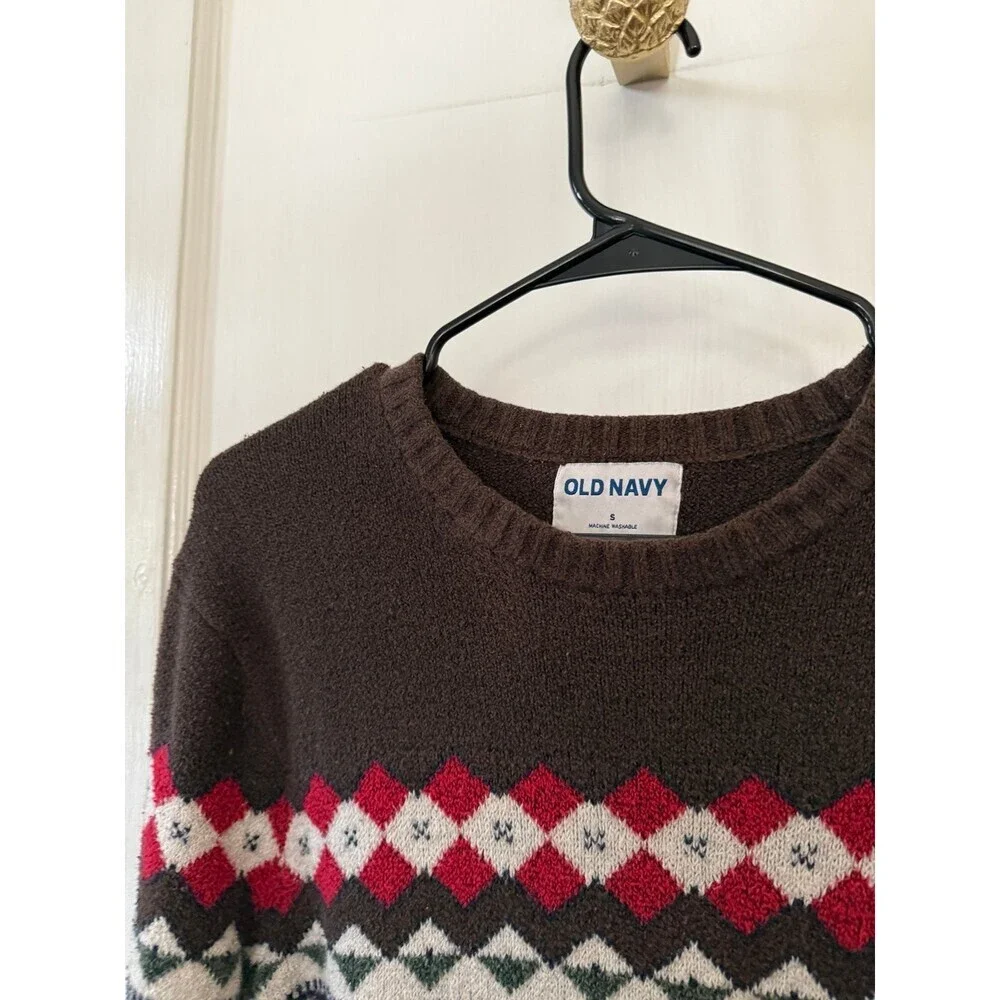 Old Navy men’s size small brown Christmas sweater